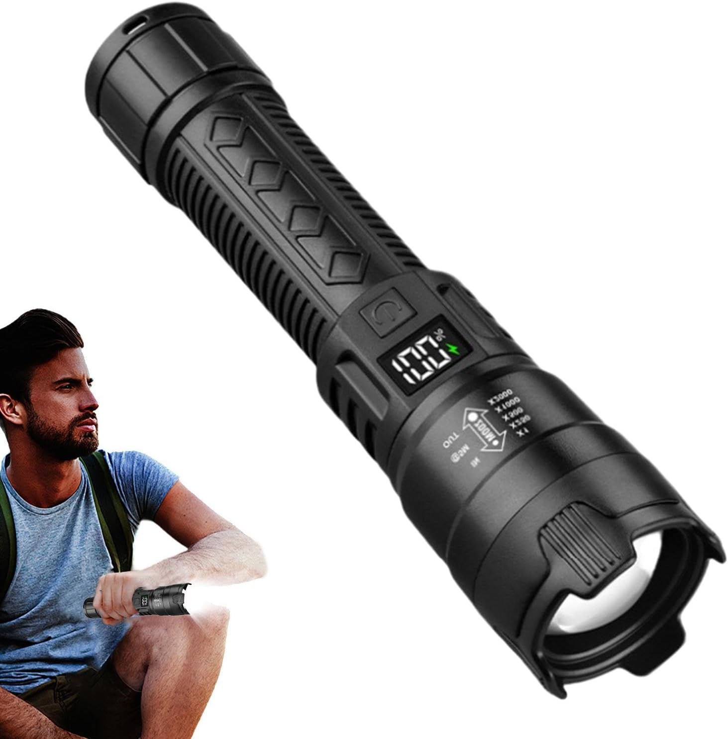 Outdoor Adventure Trips - Тактический светодиодный фонарик 2000LM USB перезаряжаемый