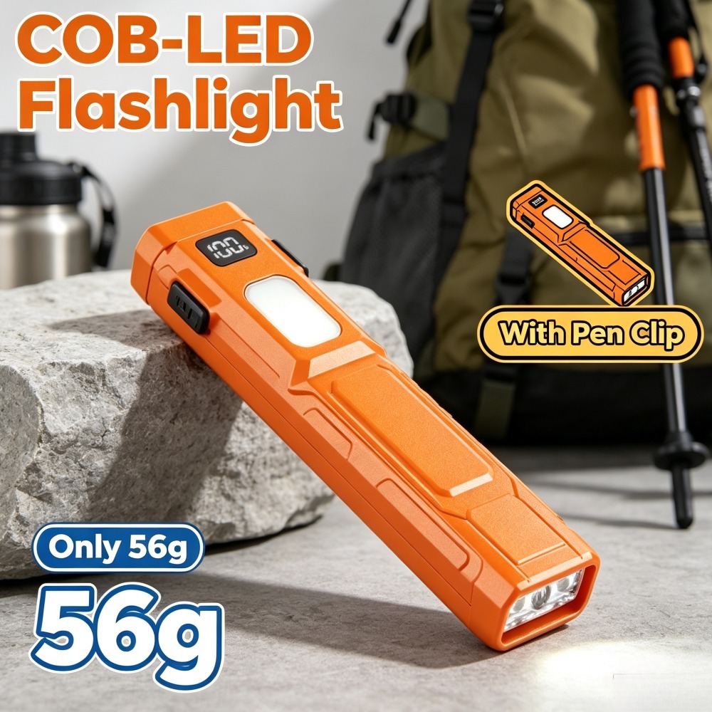 Outdoor Adventure Trips - Светодиодный фонарик COB с клипсой для